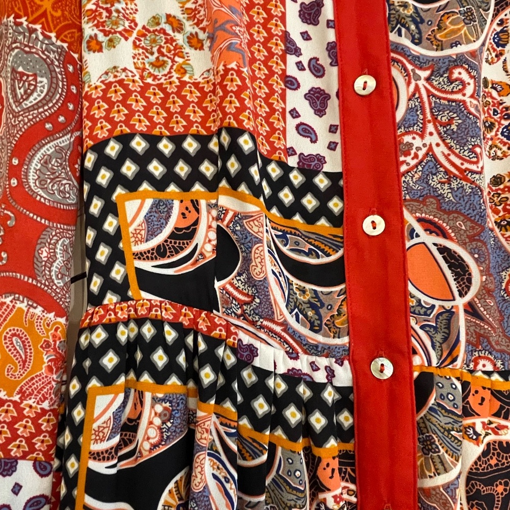 Roolee Multicolor “Patchwork” Long Sleeve Maxi Dr… - image 2